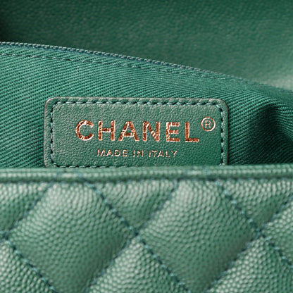 Chanel Caviar Quilted Medium Coco Handle Flap Green 6 of 10