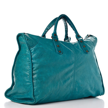 Balenciaga Agneau Classic Hardware Weekender Turquoise 3 of 23