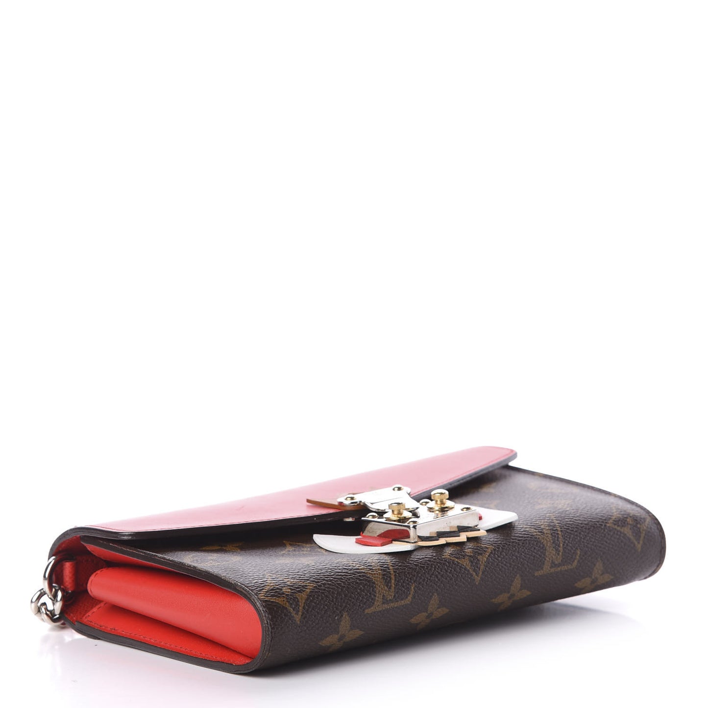 Monogram Tribal Mask Chain Wallet Rouge