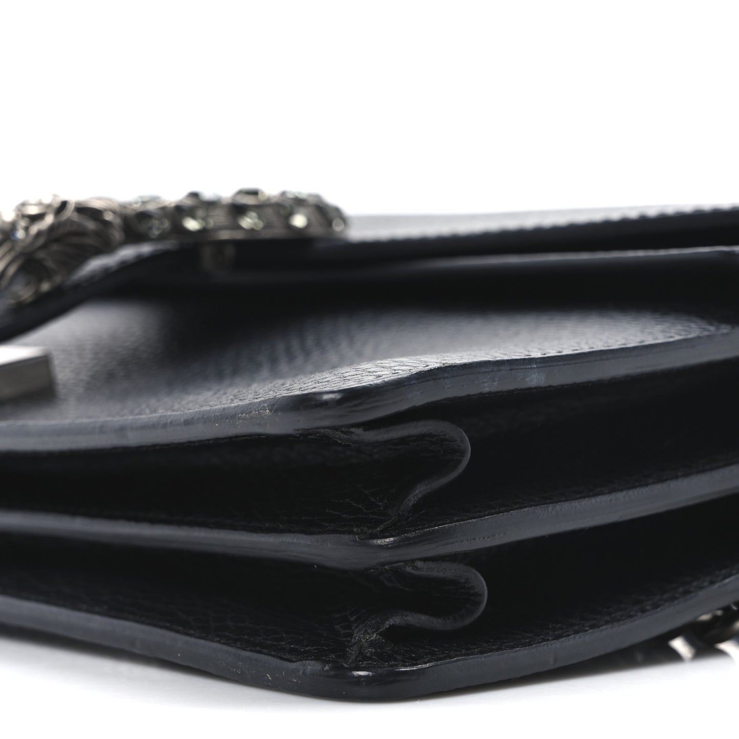 Pebbled Calfskin Small Dionysus Shoulder Bag Black