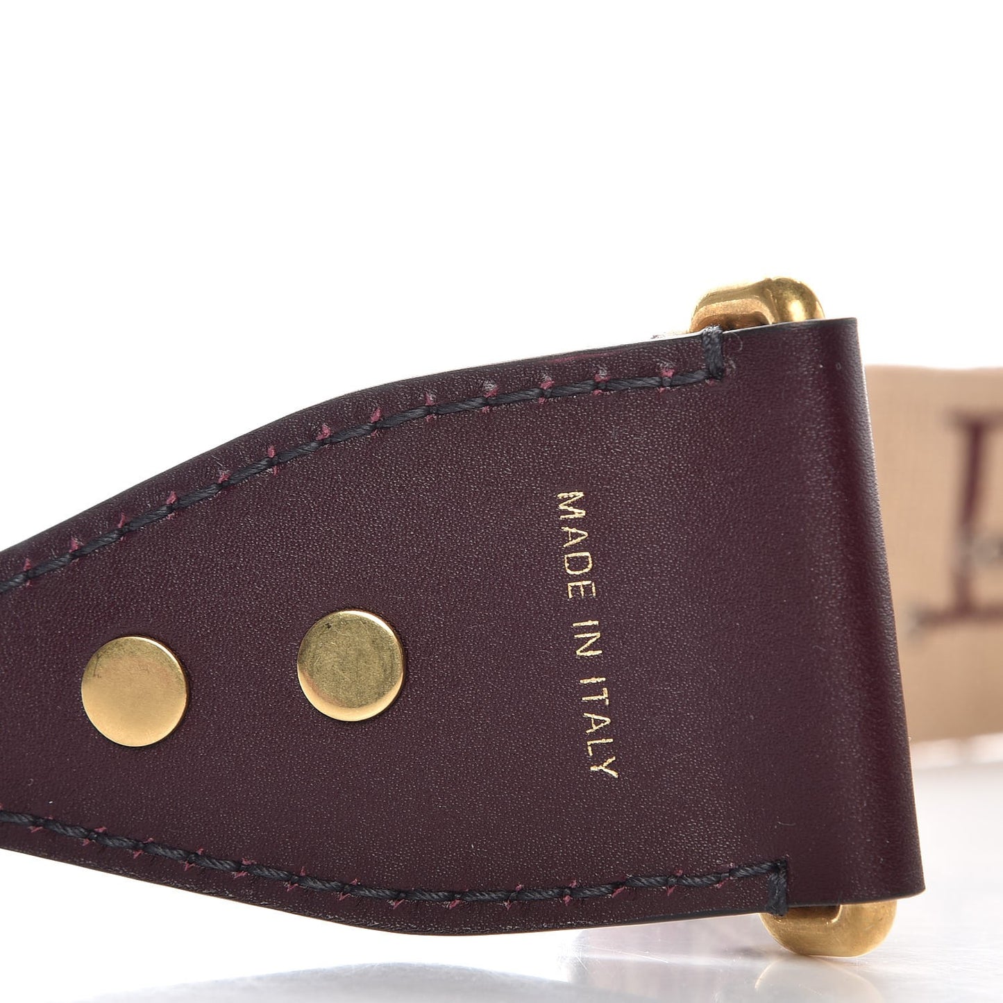 Oblique Studded Shoulder Strap Burgundy