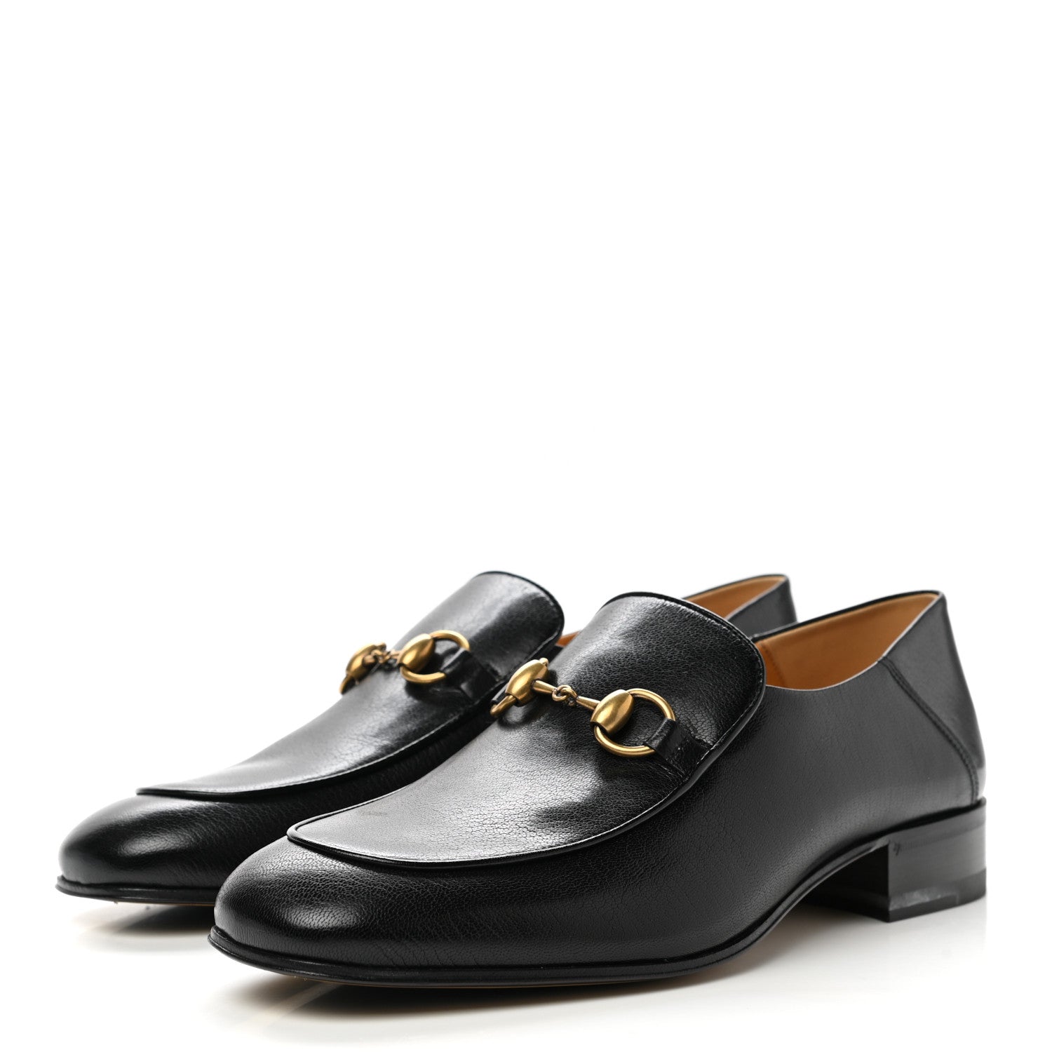 Gucci Goatskin Womens Horsebit Mid-Heel Loafers 40 Black 3 of 9