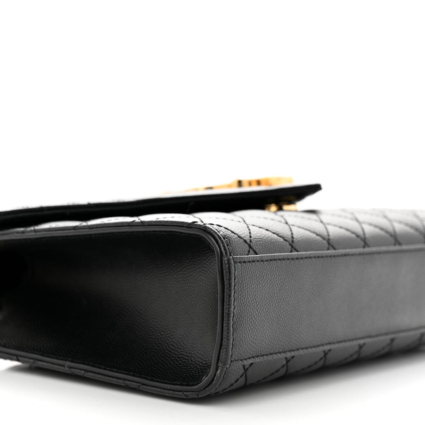 Grain De Poudre Textured Mixed Matelasse Triquilt Medium Monogram Satchel Black
