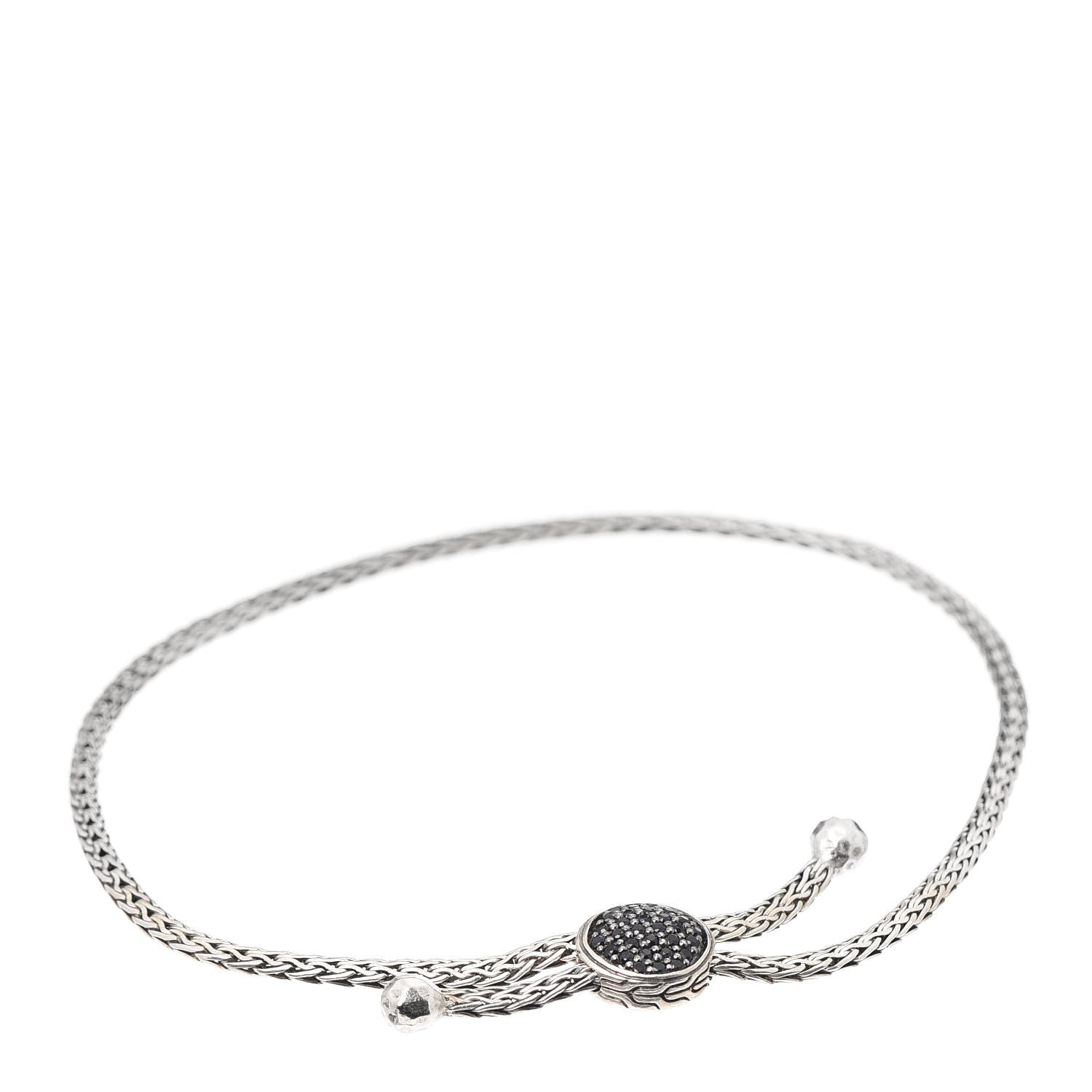 John Hardy Sterling Silver Black Sapphire Pull Through Bracelet 1 of 4