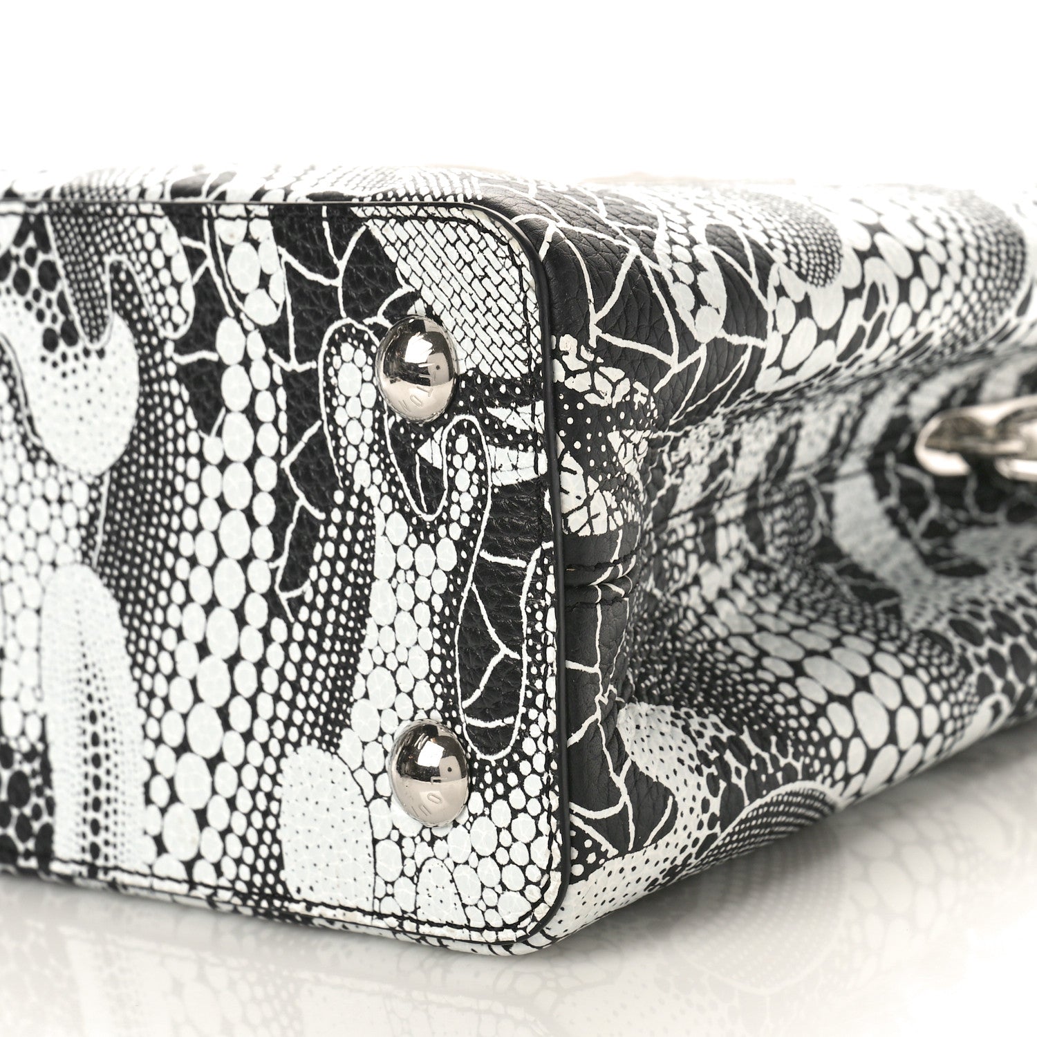 Louis Vuitton LV X YK Taurillon Psychedelic Capucines MM Black White 9 of 11