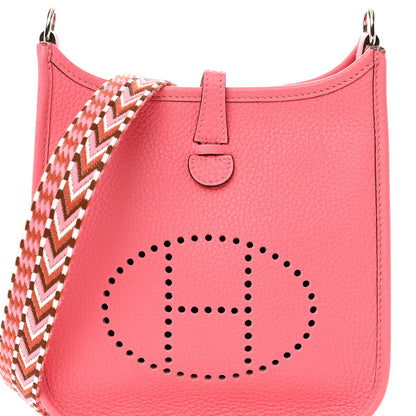 Hermes Taurillon Clemence Allegro Evelyne TPM Rose Azalee Rose Confetti 8 of 11