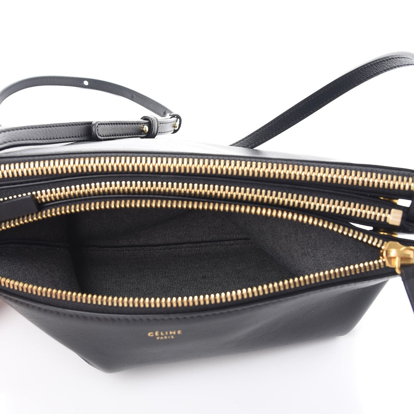 Lambskin Large Trio Crossbody Bag Black