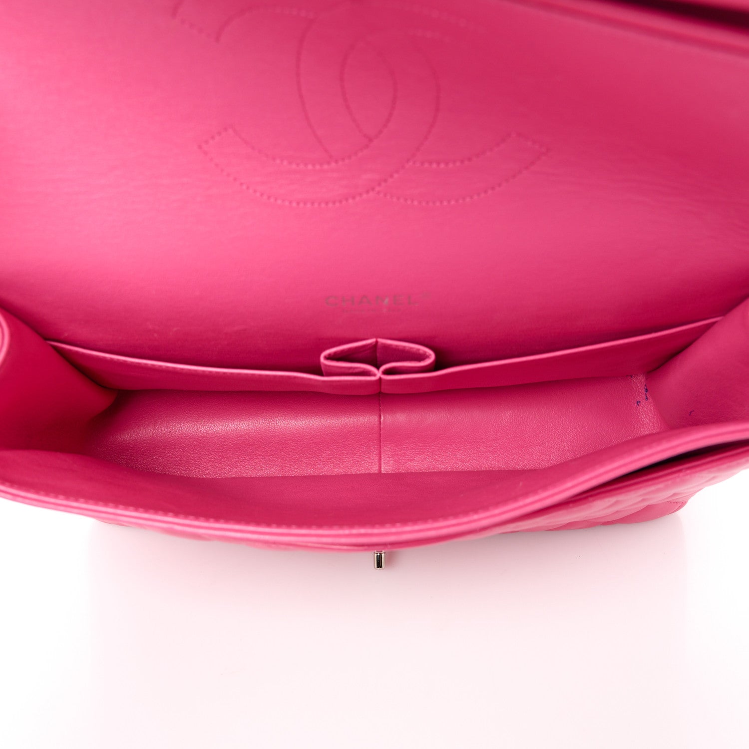 Chanel Lambskin Quilted Maxi Double Flap Fuchsia 5 of 14