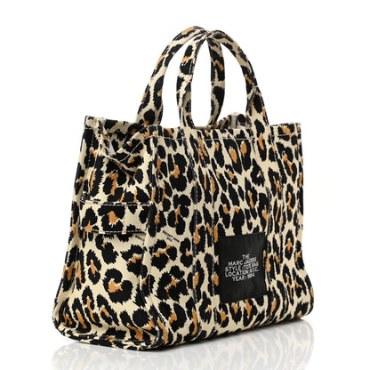 Marc Jacobs Cotton Canvas Leopard Print Medium The Traveler Tote Bag 3 of 14