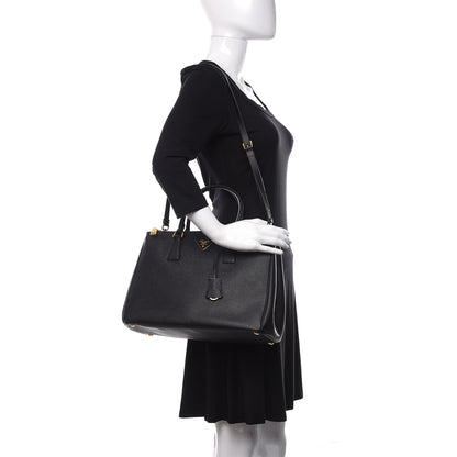 Prada Saffiano Medium Galleria Double Zip Tote Black 2 of 9
