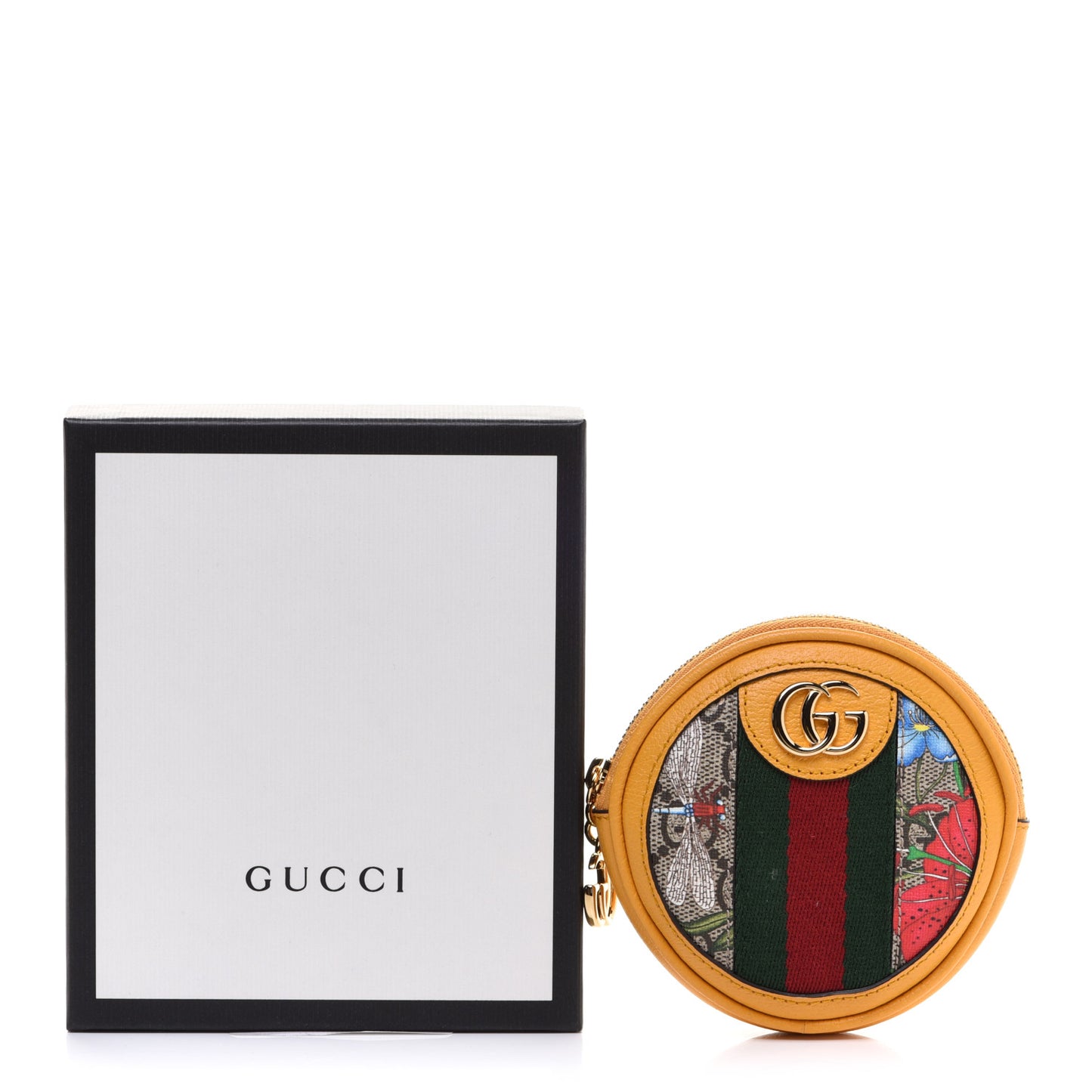 GG Supreme Monogram Flora Web Ophidia Coin Purse Beige Multicolor Crop