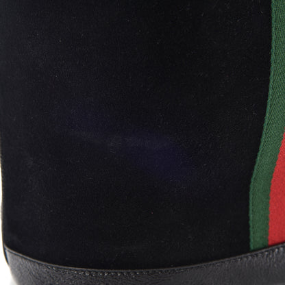 Gucci Suede Patent Web Medium Rajah Bucket Bag Black 14 of 16