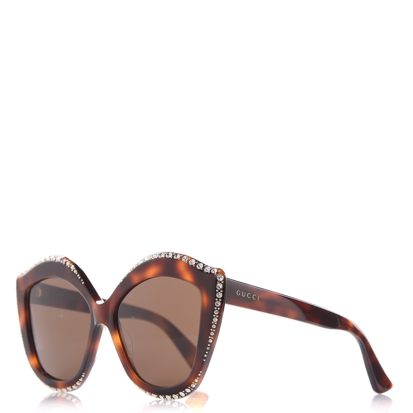 Crystal Cat Eye GG0118S Sunglasses Havana Brown