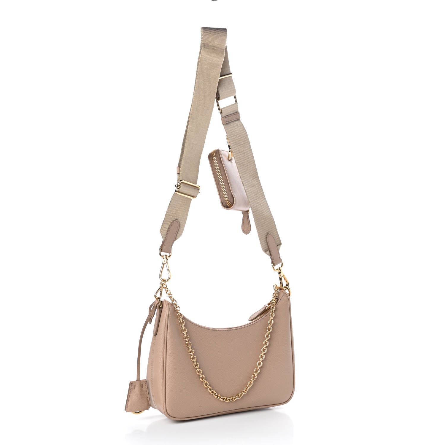 Prada Saffiano Re-Edition 2005 Shoulder Bag Cammeo Beige 3 of 9