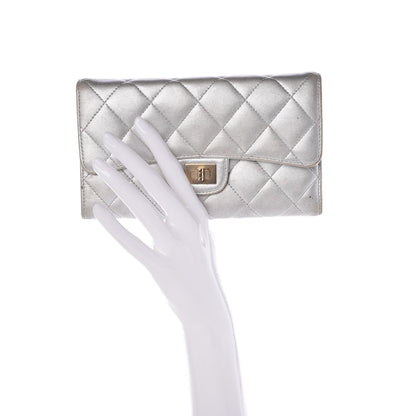 Chanel Metallic Lambskin Quilted Reissue Wallet Silver 2 of 22