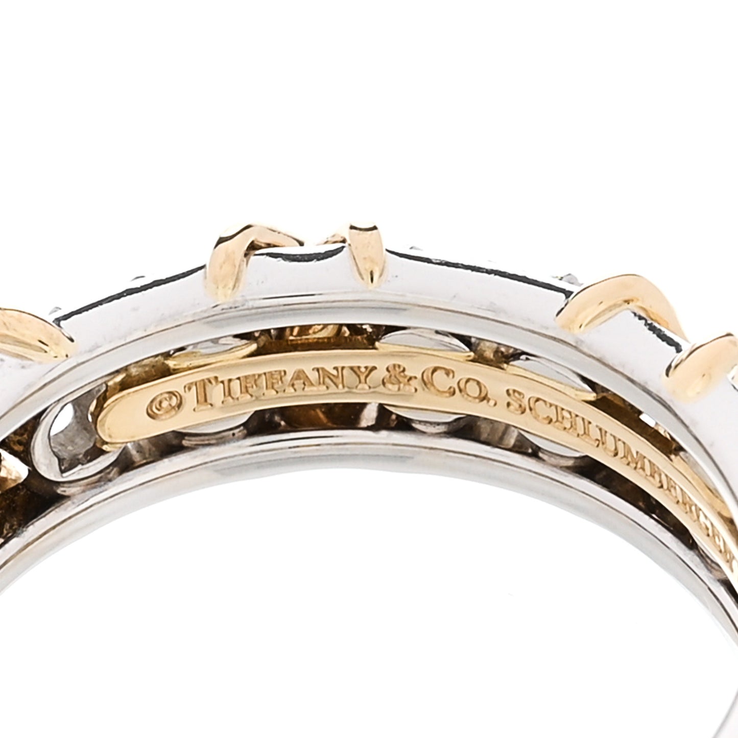 Platinum 18K Yellow Gold Diamond Schlumberger Sixteen Stone Ring 53 6.5