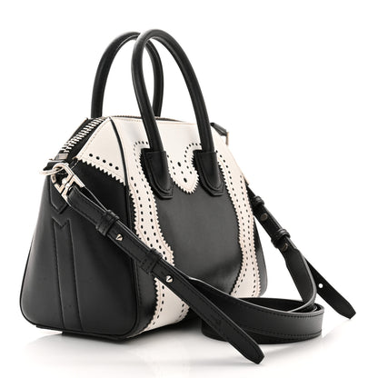 Givenchy Calfskin Brogue Small Antigona Black White 3 of 14