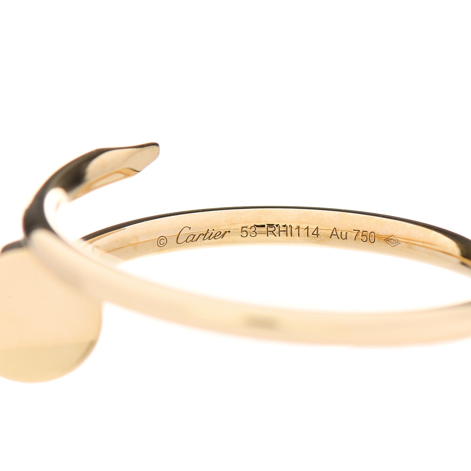 Cartier 18K Yellow Gold Small Juste Un Clou Ring 53 6.25 3 of 4