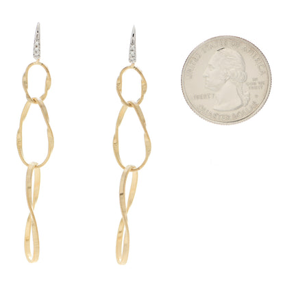 Marco Bicego 18K Yellow White Gold Diamond Marrakech Onde Triple Drop Earrings 2 of 5
