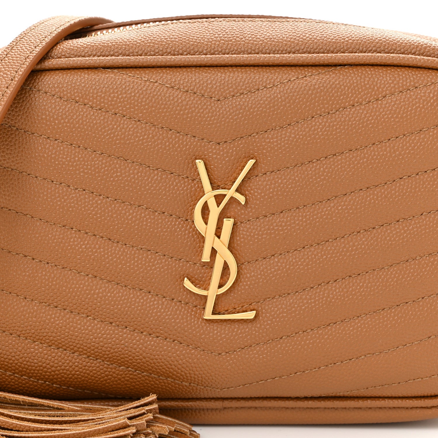 Saint Laurent Grain De Poudre Matelasse Monogram Mini Lou Camera Bag Dark Natural 8 of 10