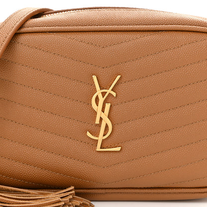 Saint Laurent Grain De Poudre Matelasse Monogram Mini Lou Camera Bag Dark Natural 8 of 10