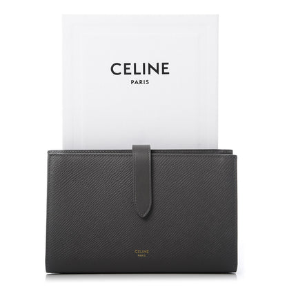 Celine Grained Calfskin Large Multifunction Strap Wallet Grey 10 of 10