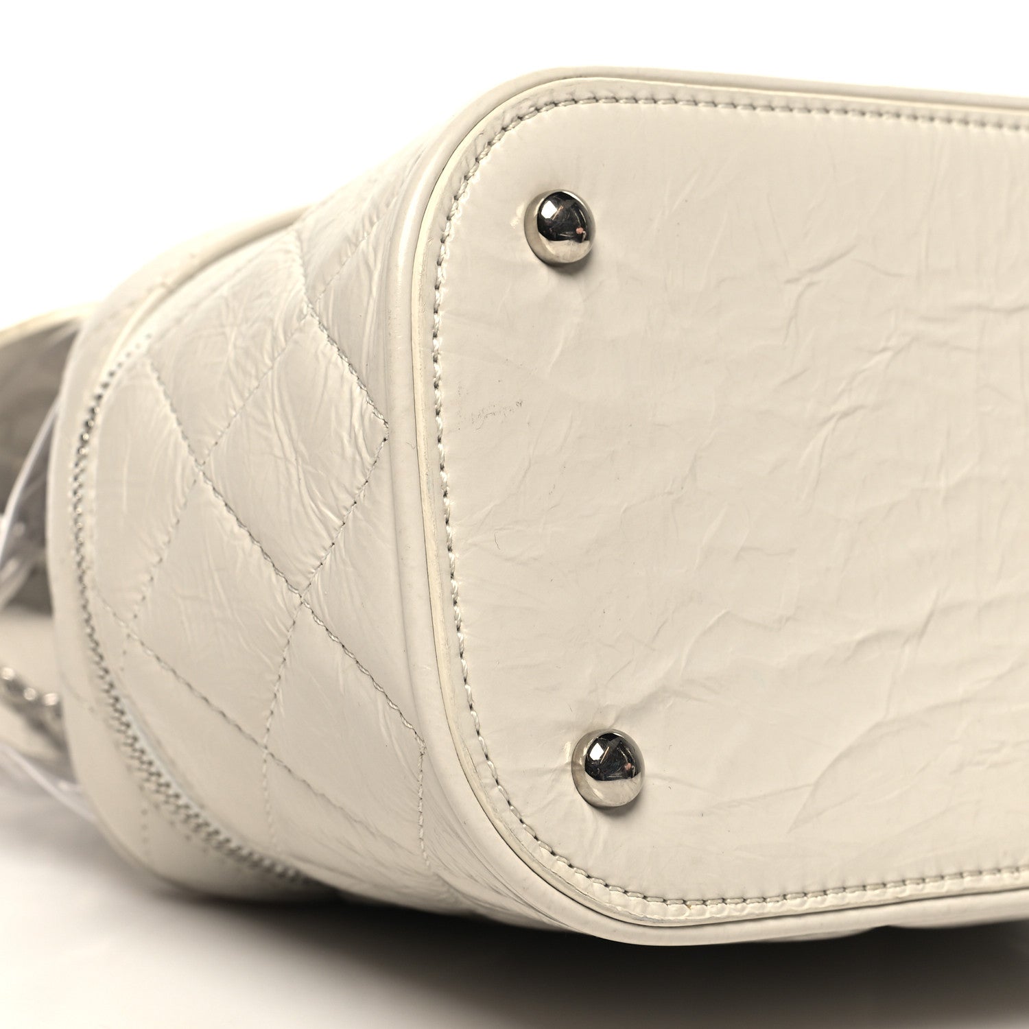Chanel Crumpled Calfskin PVC Quilted Flap White 10 of 11