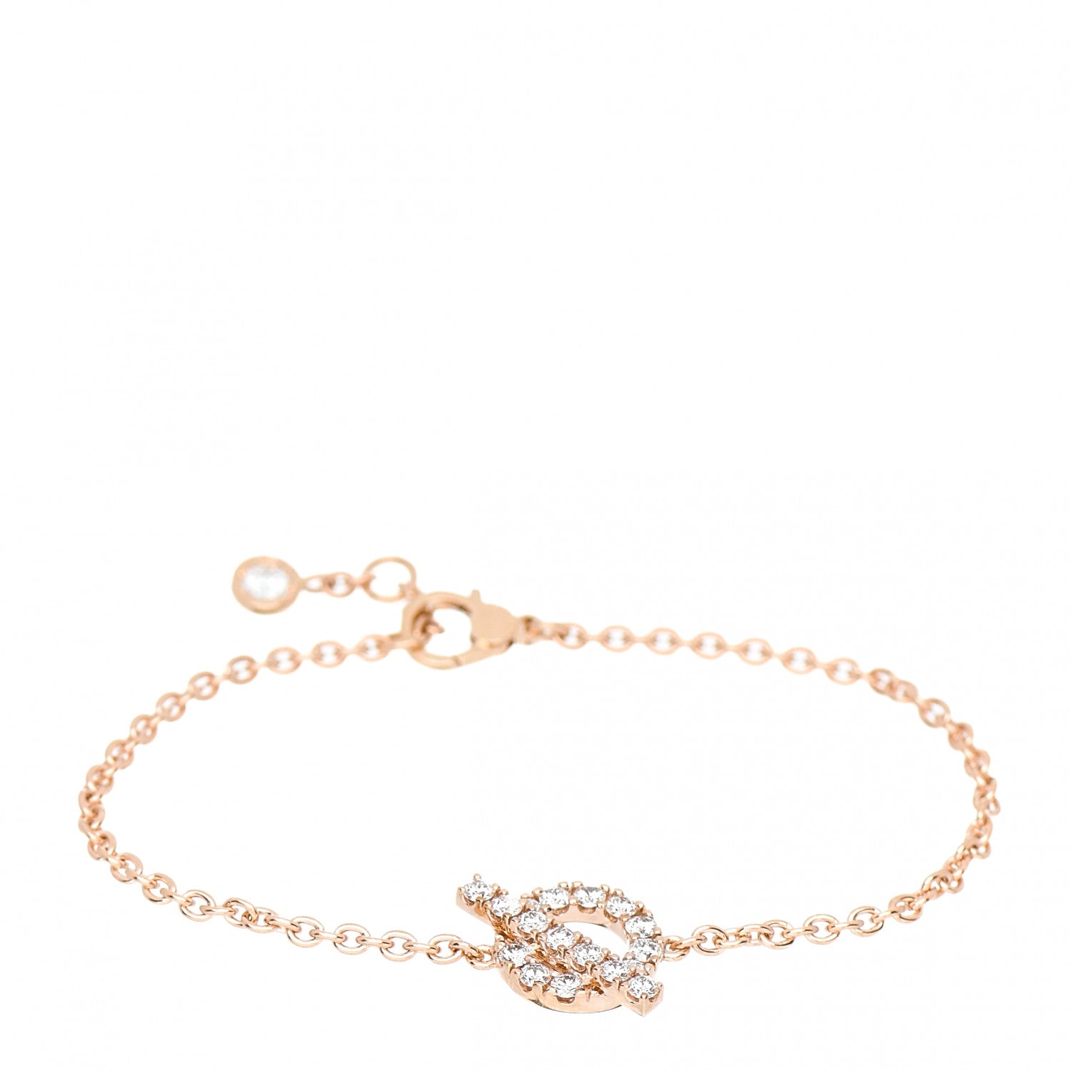 Hermes 18K Rose Gold Diamond Finesse Bracelet SH 1 of 4