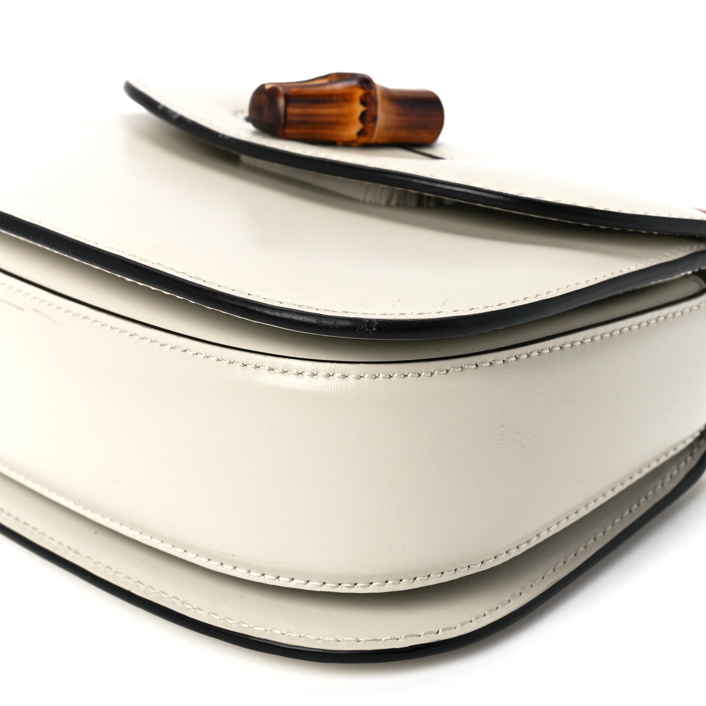 Boarded Dyana Lux Calfskin Web Mini Bamboo 1947 Top Handle Bag Mystic White
