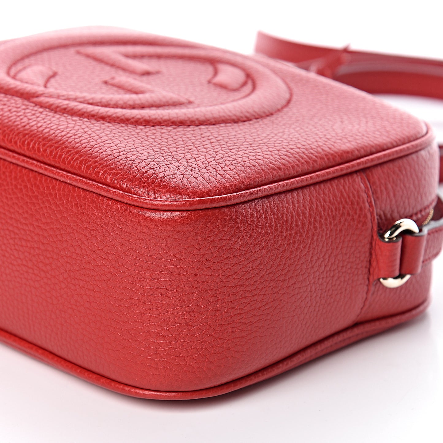 Pebbled Calfskin Small Soho Disco Bag Tabasco Red