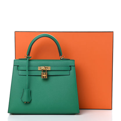 Hermes Epsom Kelly Sellier 25 Vert Vertigo 11 of 11
