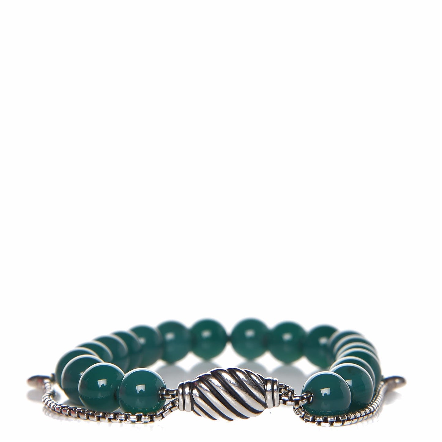 Sterling Silver Green Onyx 8mm Spiritual Beads Bracelet