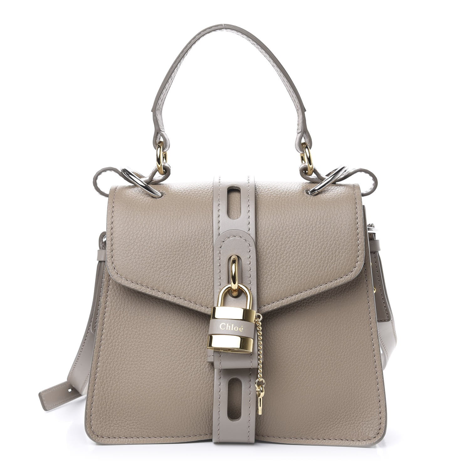 Chloe Shiny Grained Calfskin Small Aby Day Shoulder Bag Motty Grey 1 of 10