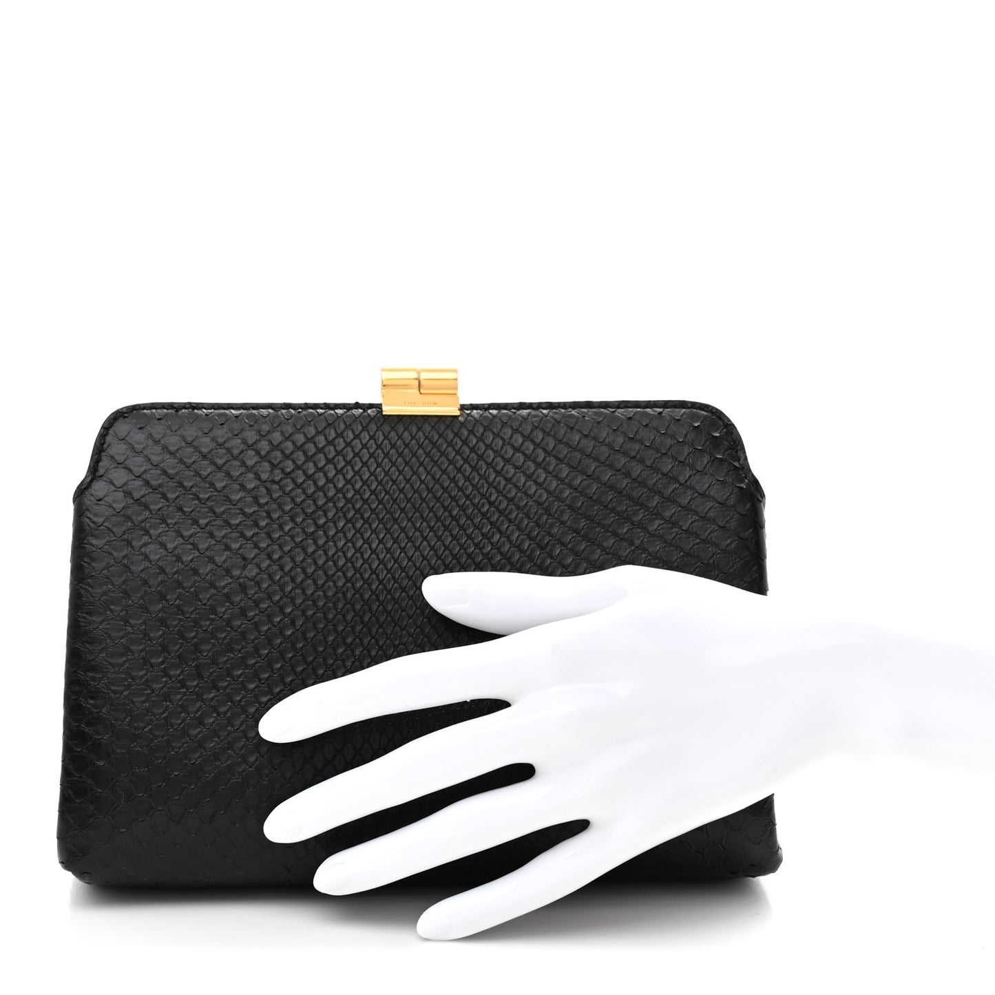 Snakeskin Amazon Clutch Black