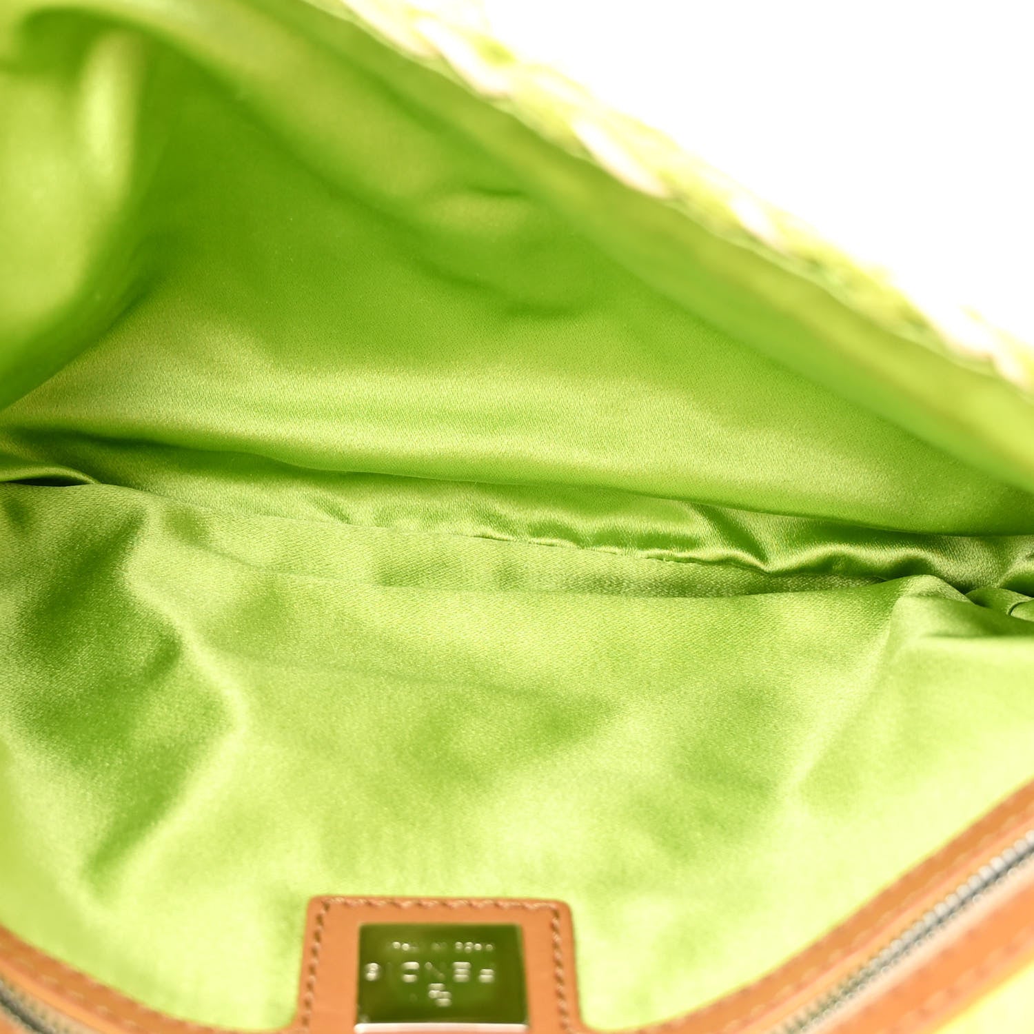 Fendi Woven Straw Baguette Green 5 of 14