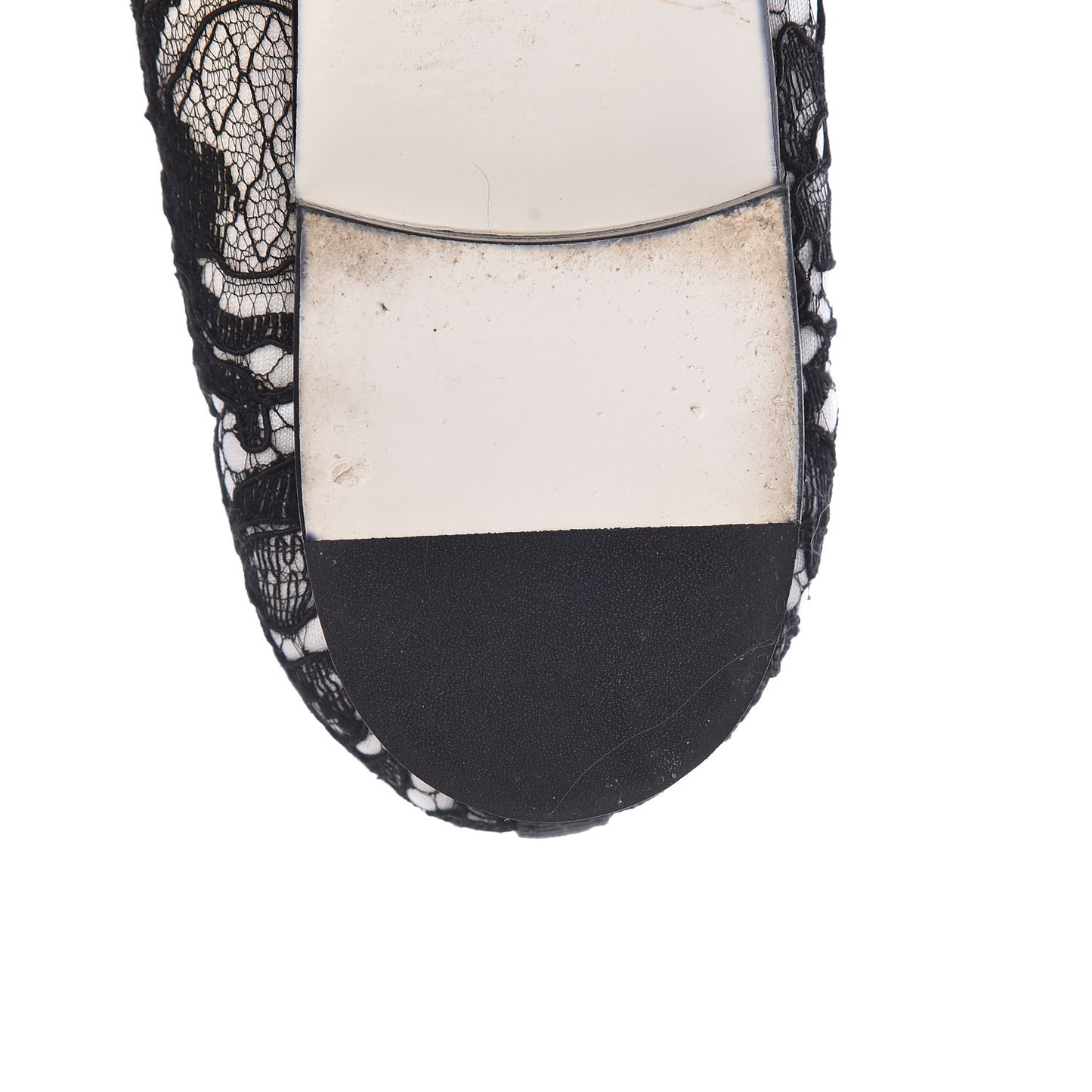 Lace Grosgrain Cap Toe CC Ballerina Flats 40.5 Black