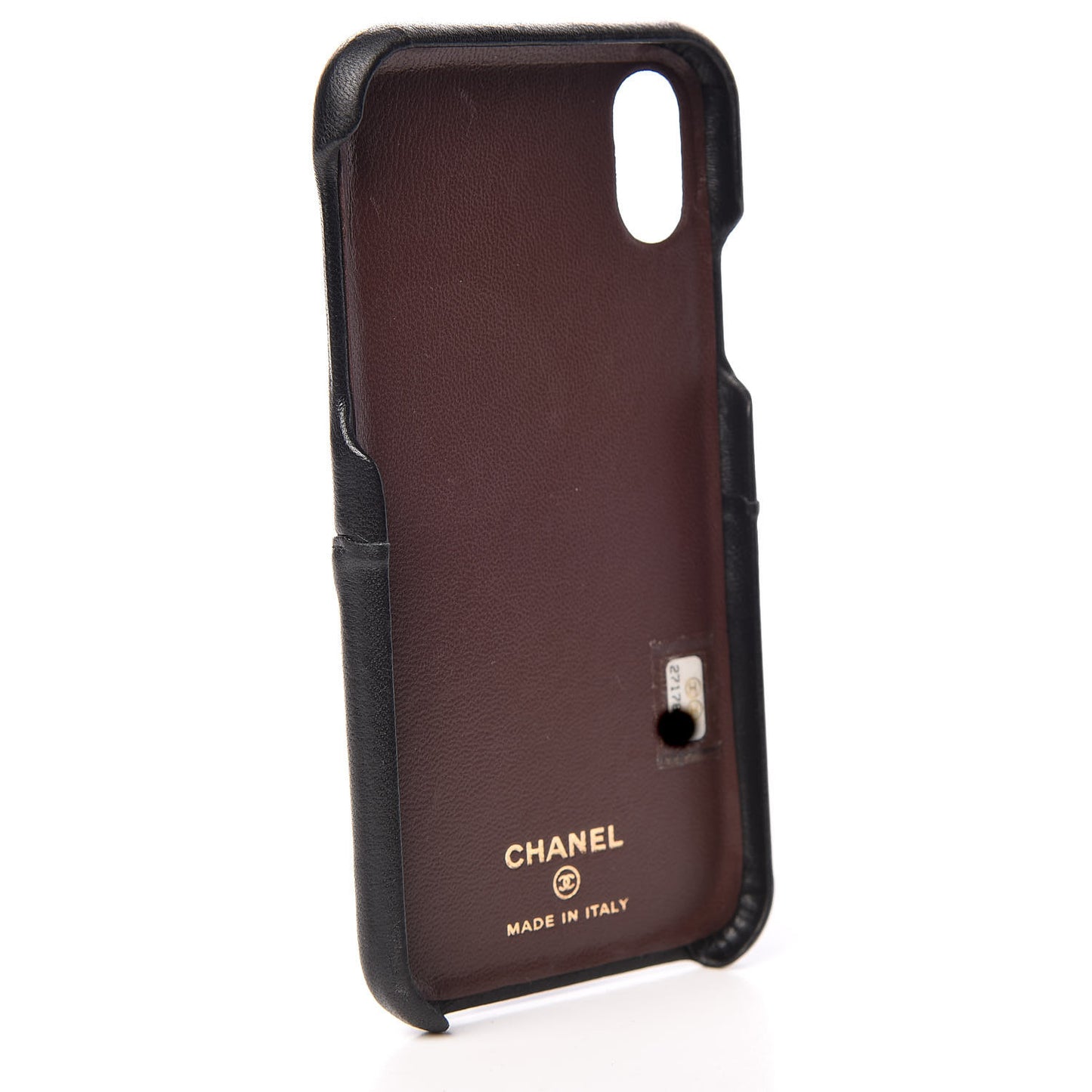 Lambskin Quilted iPhone X Coco Tech Case Black