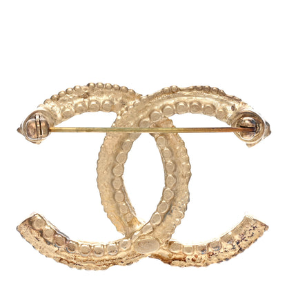 Chanel Crystal Pearl CC Brooch Light Gold Blue 3 of 5