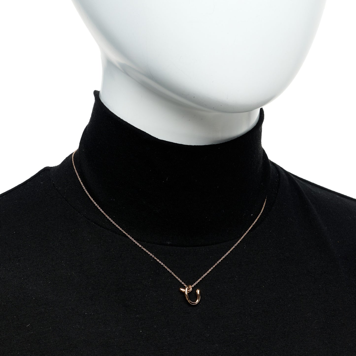 18K Rose Gold Elsa Peretti Mini Alphabet C Pendant