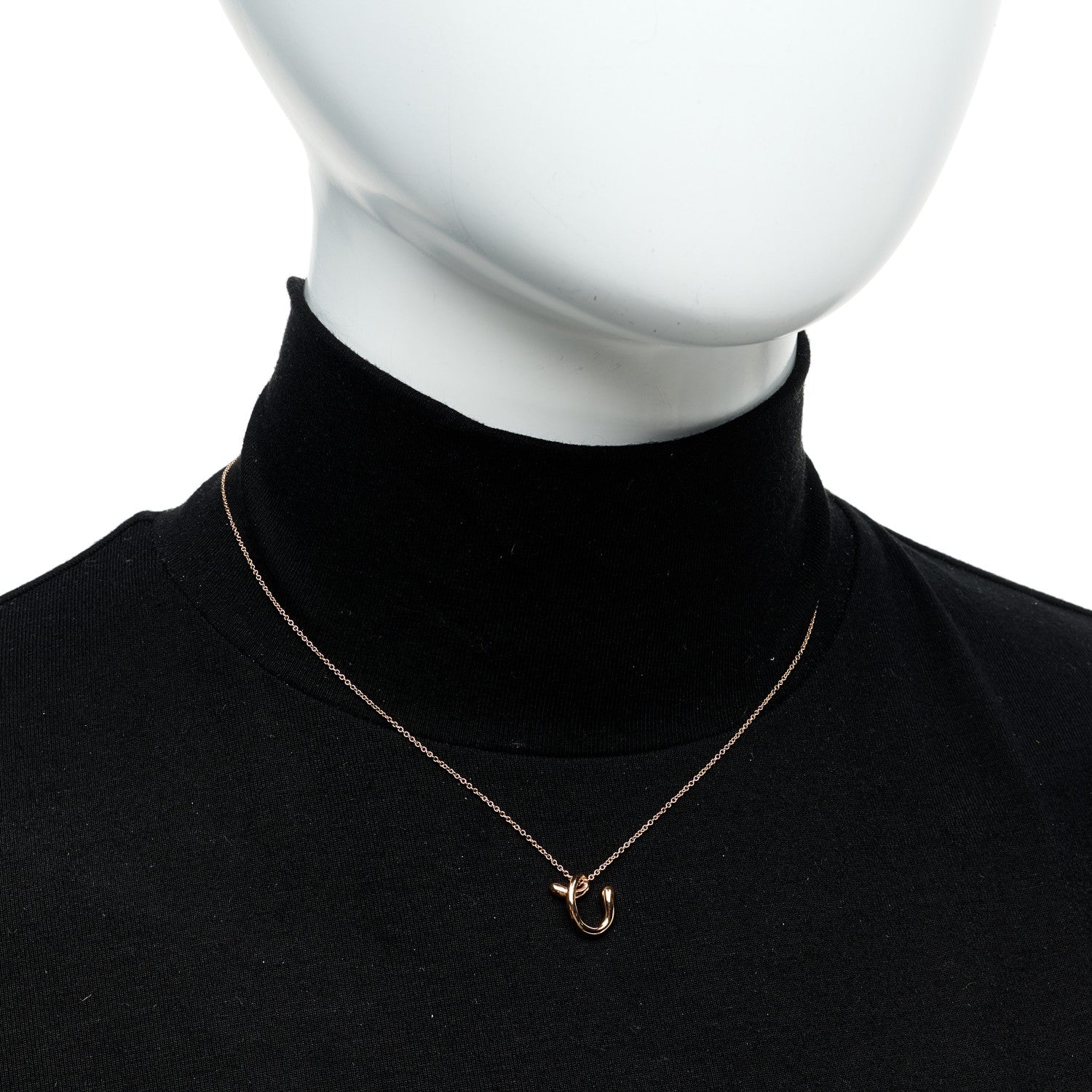 Tiffany 18K Rose Gold Elsa Peretti Mini Alphabet C Pendant 2 of 5