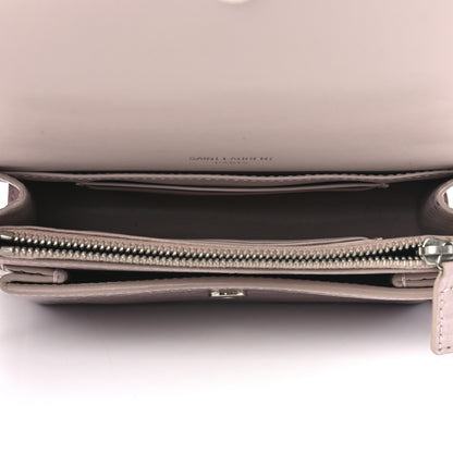 Saint Laurent Calfskin Crocodile Embossed Monogram Sunset Chain Wallet Marble Pink 4 of 11