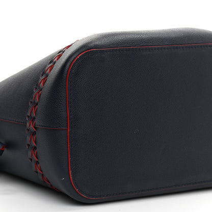 Louis Vuitton Soft Calfskin Braided Lockme Bucket Marine Rouge 9 of 10
