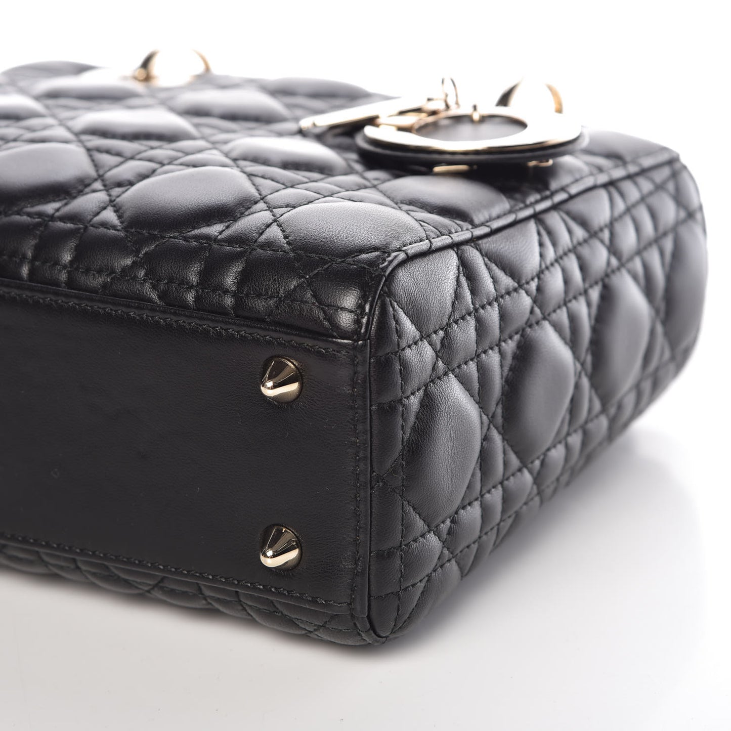 Lambskin Cannage Small Lucky Badges My Lady Dior Black