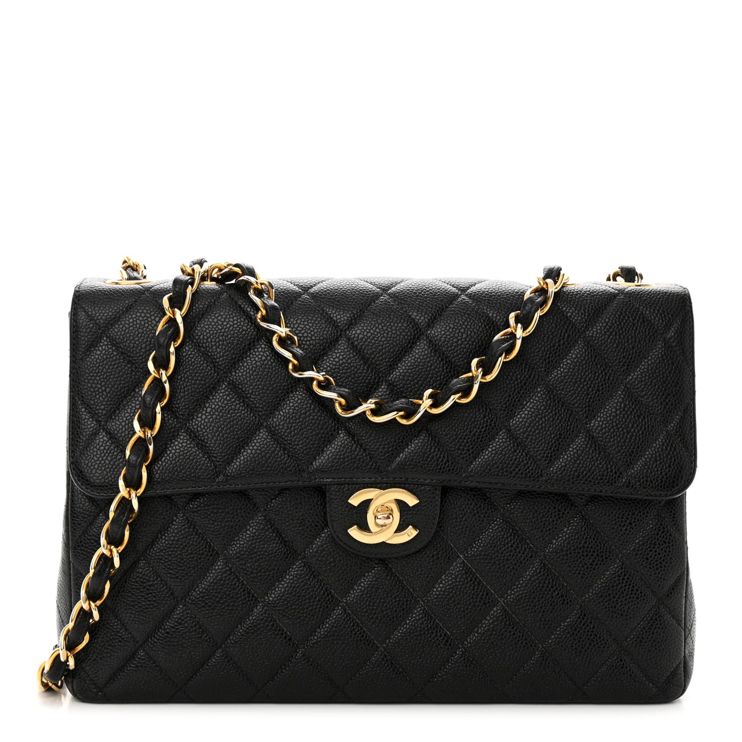 Caviar Quilted Jumbo Single Flap Black