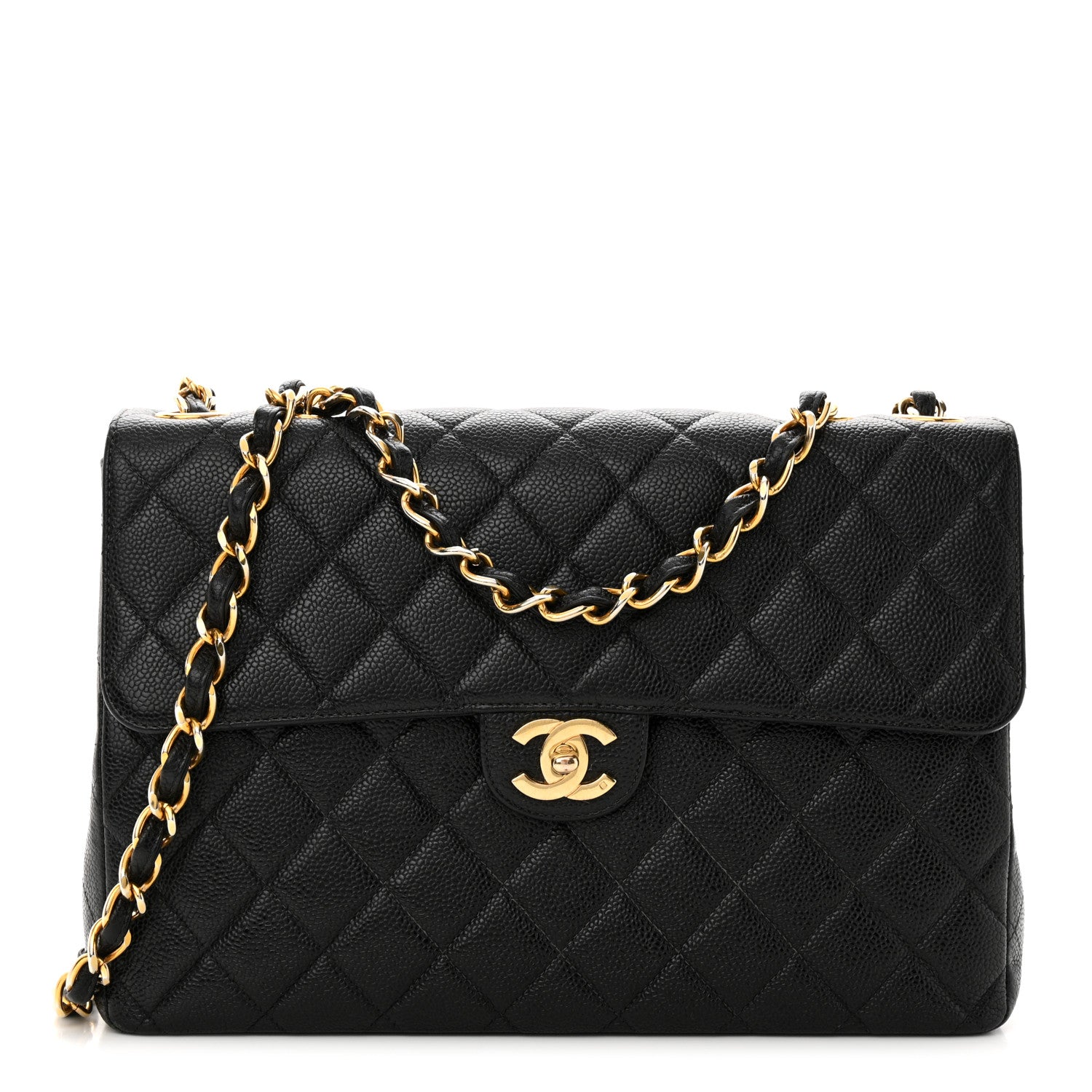 Chanel Caviar Quilted Jumbo Single Flap Black 1 of 15