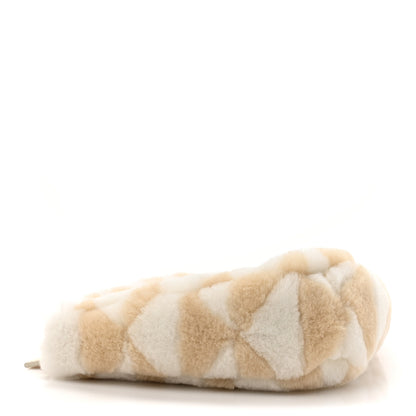 Prada Shearling Symbole Mini Triangle Bag Ecru White 4 of 9