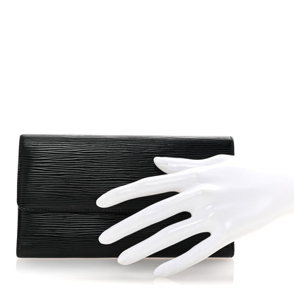 Louis Vuitton Epi Porte Tresor International Wallet Black 2 of 6