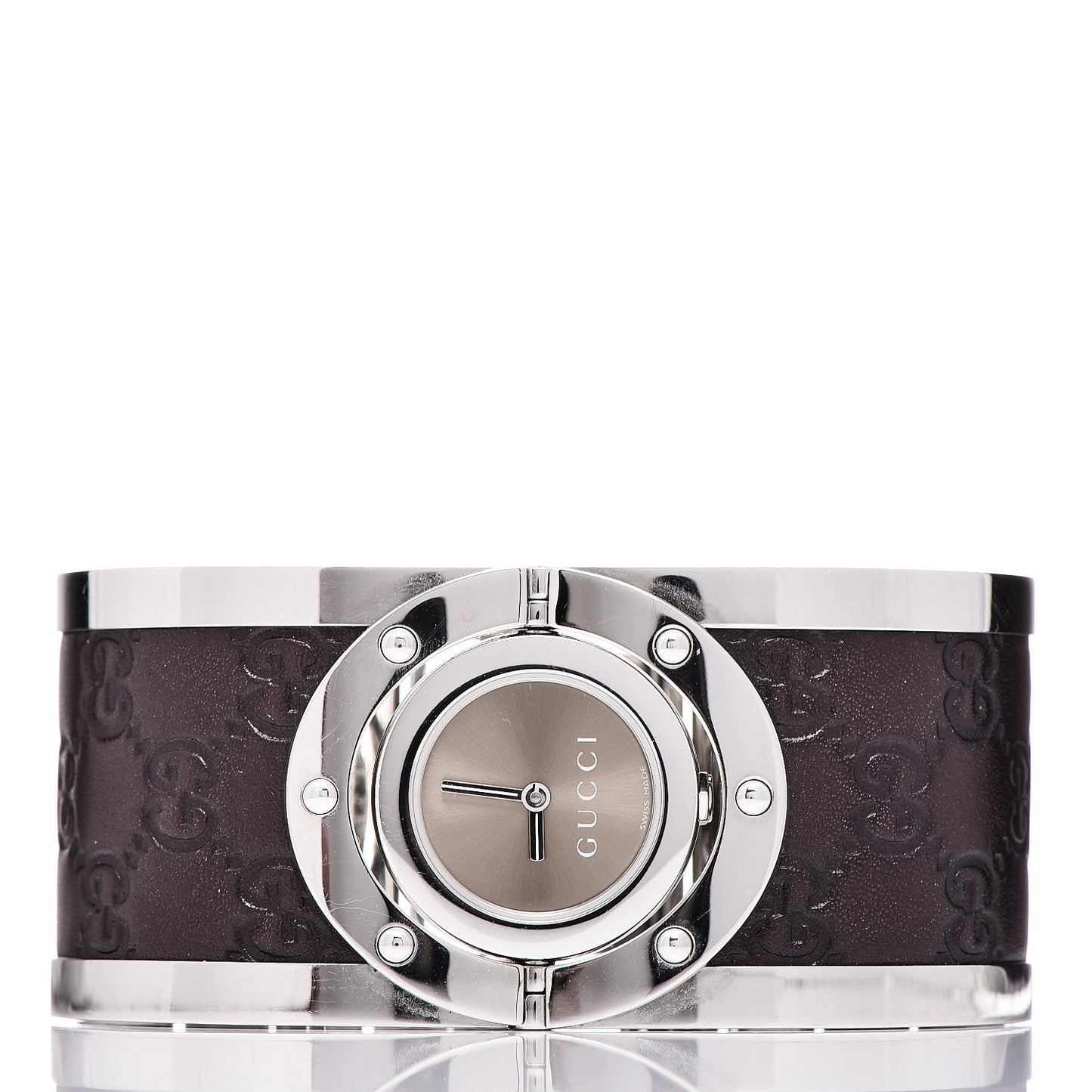 Stainless Steel Calfskin 33mm Twirl Quartz Watch Brown