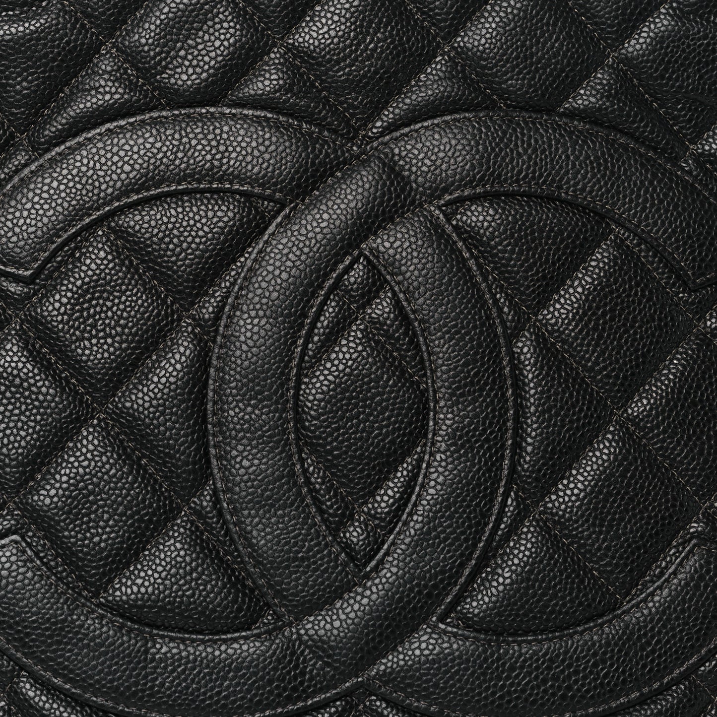 Caviar Quilted Medallion Tote Black