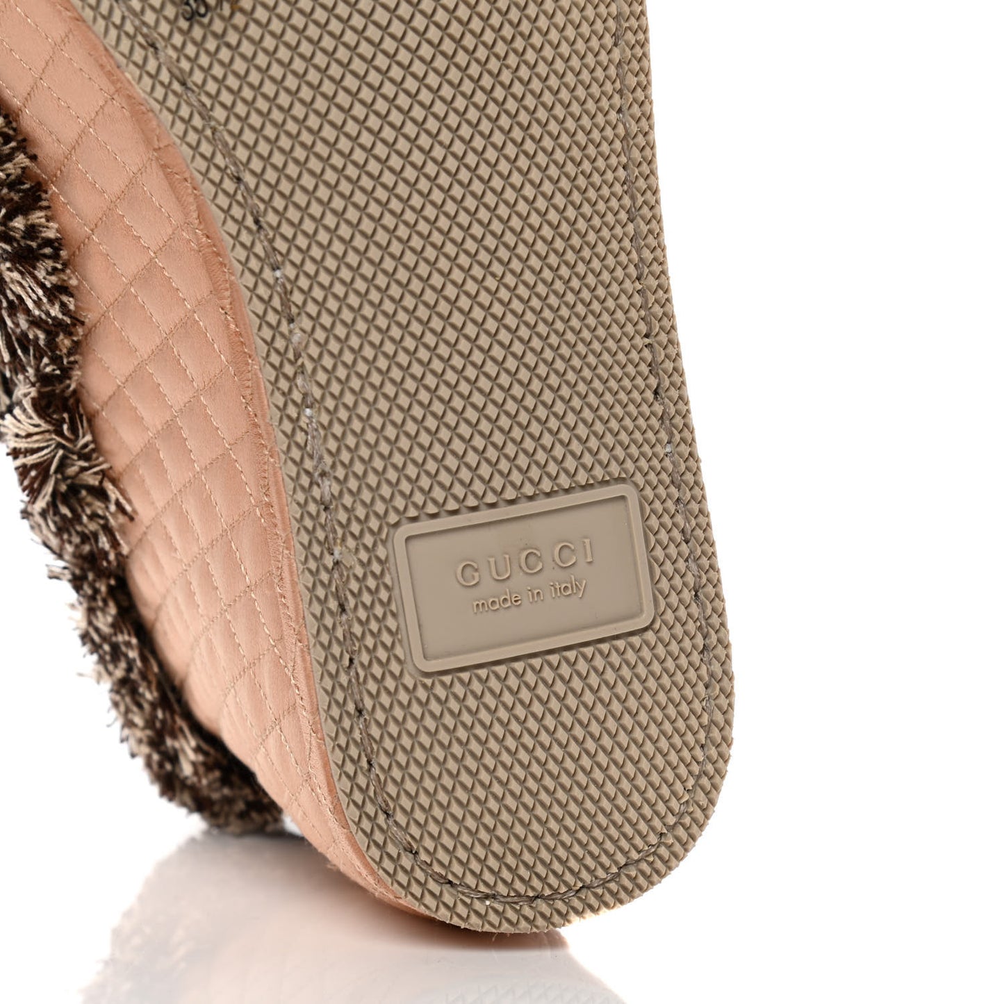 Satin Quilted Womens Fria Horsebit Loafers 35.5 Apricot Beige